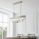 Ambience-110539 - Mephisto - Antique Brass 4 Light over Island Fitting with Clear Crystal