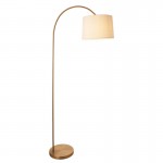 Carlson - Warm Brass Floor Lamp with Natural Linen Shade