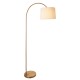 Endon-110645 - Carlson - Warm Brass Floor Lamp with Natural Linen Shade