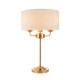 Endon-110721 - Highclere - Vintage Brass 3 Light Table Lamp with Natural Linen Shade