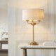 Endon-110721 - Highclere - Vintage Brass 3 Light Table Lamp with Natural Linen Shade