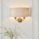 Endon-110726 - Highclere - Vintage Brass 2 Light Wall Lamp with Natural Linen Shade