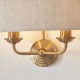 Endon-110726 - Highclere - Vintage Brass 2 Light Wall Lamp with Natural Linen Shade