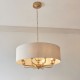 Endon-110727 - Highclere - Vintage Brass 8 Light Pendant with Natural Linen Shade