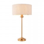 Highclere - Vintage Brass Table Lamp with Natural Linen Shade Highclere - Vintage Brass Table Lamp with Natural Linen Shade