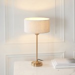 Highclere - Vintage Brass Table Lamp with Natural Linen Shade Highclere - Vintage Brass Table Lamp with Natural Linen Shade