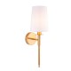 Ambience-110738 - Envy - Vintage Brass Wall Lamp with White Shade