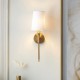 Ambience-110738 - Envy - Vintage Brass Wall Lamp with White Shade