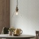 Endon-110825 - Cotswold - Wooden & Aged Brass Pendant with Clear Glass