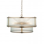 Ridgeton - Antique Brass 5 Light Pendant with Ribbed Glass Ridgeton - Antique Brass 5 Light Pendant with Ribbed Glass