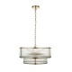 Endon-110944 - Ridgeton - Antique Brass 5 Light Pendant with Ribbed Glass