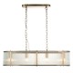 Endon-110945 - Ridgeton - Antique Brass 4 Light over Island Fitting with Ribbed Glass