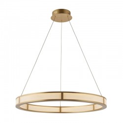 Hoop - Brushed Gold LED Pendant Ribbed Frosted Acrylic Diffusers Hoop - Brushed Gold LED Pendant Ribbed Frosted Acrylic Diffusers