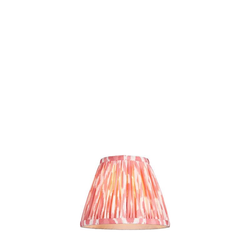 Endon-111337 - Ikat - Shade Only - 16 cm Coral Pink Tapered Shade - Clip Gimbal