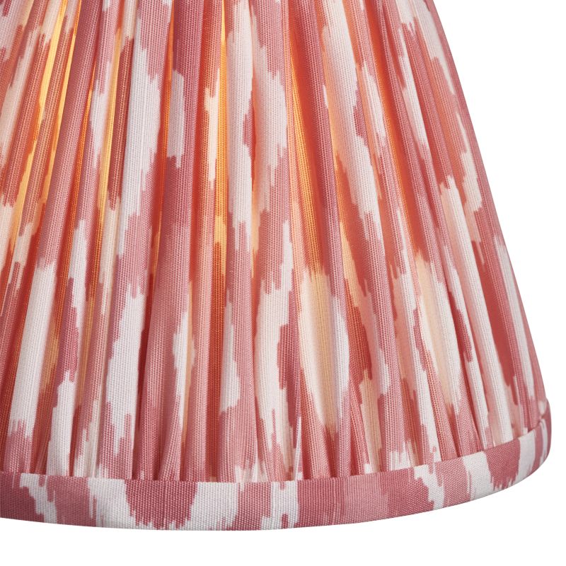 Endon-111337 - Ikat - Shade Only - 16 cm Coral Pink Tapered Shade - Clip Gimbal