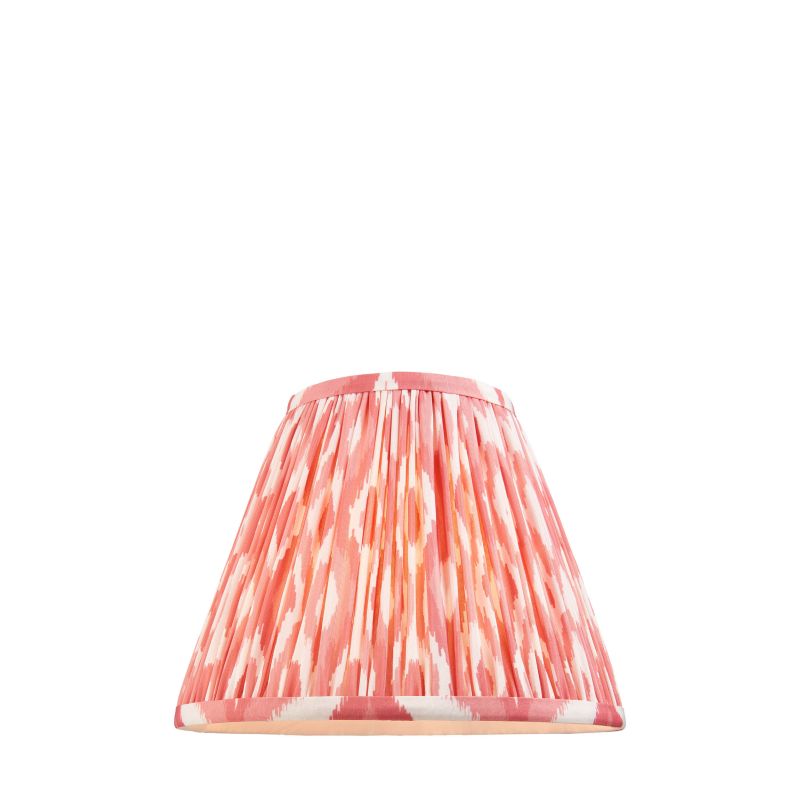 Endon-111339 - Ikat - Shade Only - 25 cm Coral Pink Tapered Shade