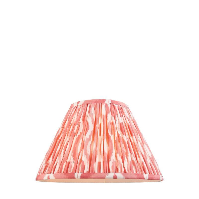 Endon-111340 - Ikat - Shade Only - 30 cm Coral Pink Tapered Shade