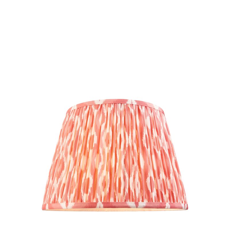 Endon-111341 - Ikat - Shade Only - 35 cm Coral Pink Tapered Shade