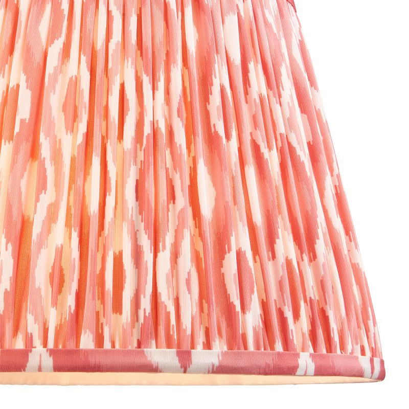 Endon-111341 - Ikat - Shade Only - 35 cm Coral Pink Tapered Shade