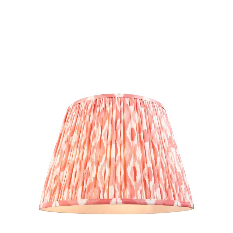 Endon-111342 - Ikat - Shade Only - 40 cm Coral Pink Tapered Shade