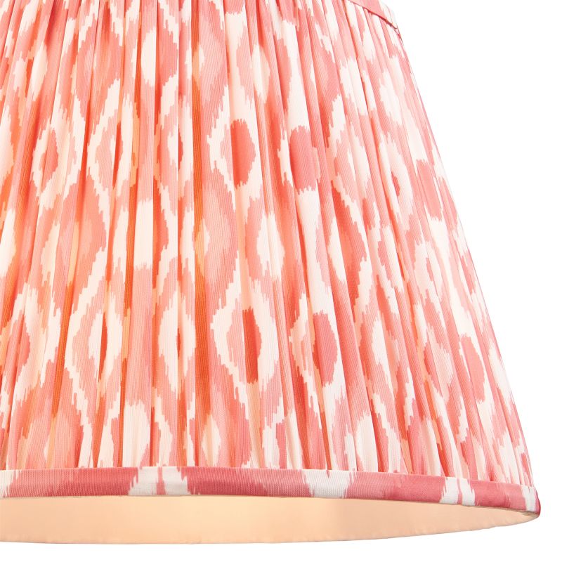 Endon-111342 - Ikat - Shade Only - 40 cm Coral Pink Tapered Shade