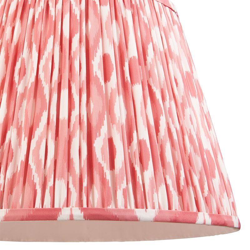 Endon-111342 - Ikat - Shade Only - 40 cm Coral Pink Tapered Shade