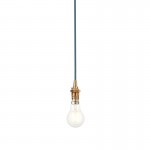 Eltham - Brushed Aged Brass Suspension B22 with Blue Cable