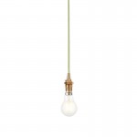 Eltham - Brushed Aged Brass Suspension B22 with Green Cable Eltham - Brushed Aged Brass Suspension B22 with Green Cable