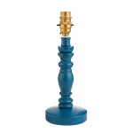 Bibury - Base Only - Satin Marlin Blue Wooden Table Lamp Bibury - Base Only - Satin Marlin Blue Wooden Table Lamp
