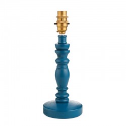 Bibury - Base Only - Satin Marlin Blue Wooden Table Lamp Bibury - Base Only - Satin Marlin Blue Wooden Table Lamp