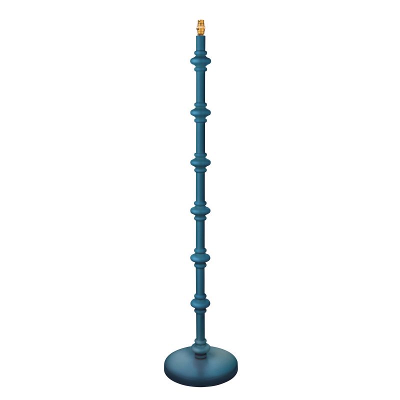 Endon-111605 - Carnaby - Base Only - Satin Marlin Blue Wooden Floor Lamp