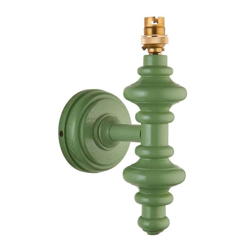 Endon-111631 - Carnaby - Base Only - Satin Cotswold Green Wooden Wall Lamp