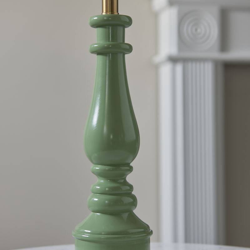 Endon-112164 - Myrtle - Base Only - Cotswold Green & Brass Table Lamp