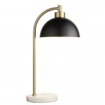 Buchanan - Antique Brass & Marble Table Lamp with Black Shade Buchanan - Antique Brass & Marble Table Lamp with Black Shade