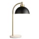 Endon-112210 - Buchanan - Antique Brass & Marble Table Lamp with Black Shade