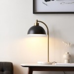 Buchanan - Antique Brass & Marble Table Lamp with Black Shade Buchanan - Antique Brass & Marble Table Lamp with Black Shade