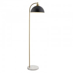 Buchanan - Antique Brass & Marble Floor Lamp with Black Shade Buchanan - Antique Brass & Marble Floor Lamp with Black Shade