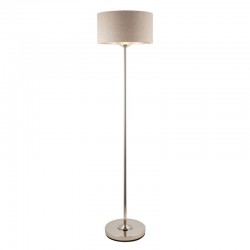 Highclere - Brushed Chrome Floor Lamp with Natural Linen Shade Highclere - Brushed Chrome Floor Lamp with Natural Linen Shade