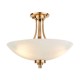 Endon-112438 - Welles - Brushed Aged Brass 3 Light Semi-Flush with White Glass