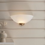 Welles - Brushed Aged Brass Wall Lamp with White Glass Welles - Brushed Aged Brass Wall Lamp with White Glass