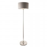 Highclere - Bright Nickel Floor Lamp with Charcoal Linen Shade Highclere - Bright Nickel Floor Lamp with Charcoal Linen Shade