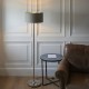 Endon-112570 - Highclere - Bright Nickel Floor Lamp with Charcoal Linen Shade