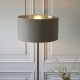 Endon-112570 - Highclere - Bright Nickel Floor Lamp with Charcoal Linen Shade