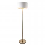 Highclere - Antique Brass Floor Lamp with Vintage White Shade Highclere - Antique Brass Floor Lamp with Vintage White Shade