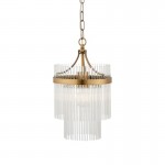 Marietta - Antique Brass Pendant with Clear Glass Rods Marietta - Antique Brass Pendant with Clear Glass Rods