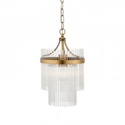 Marietta - Antique Brass Pendant with Clear Glass Rods Marietta - Antique Brass Pendant with Clear Glass Rods