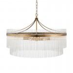 Marietta - Antique Brass 7 Light Centre Fitting with Clear Glass Rods Marietta - Antique Brass 7 Light Centre Fitting with Clear Glass Rods