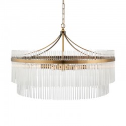 Marietta - Antique Brass 7 Light Centre Fitting with Clear Glass Rods Marietta - Antique Brass 7 Light Centre Fitting with Clear Glass Rods