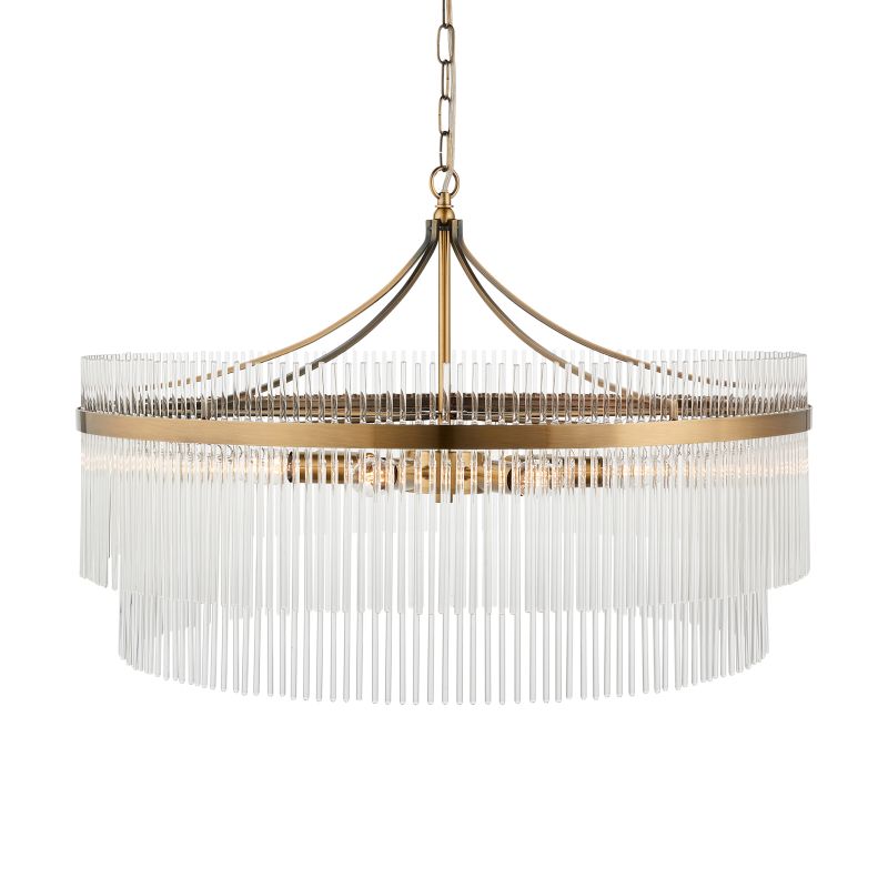 Endon-112574 - Marietta - Antique Brass 7 Light Centre Fitting with Clear Glass Rods