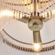 Endon-112575 - Marietta - Antique Brass 3 Light Semi Flush with Clear Glass Rods